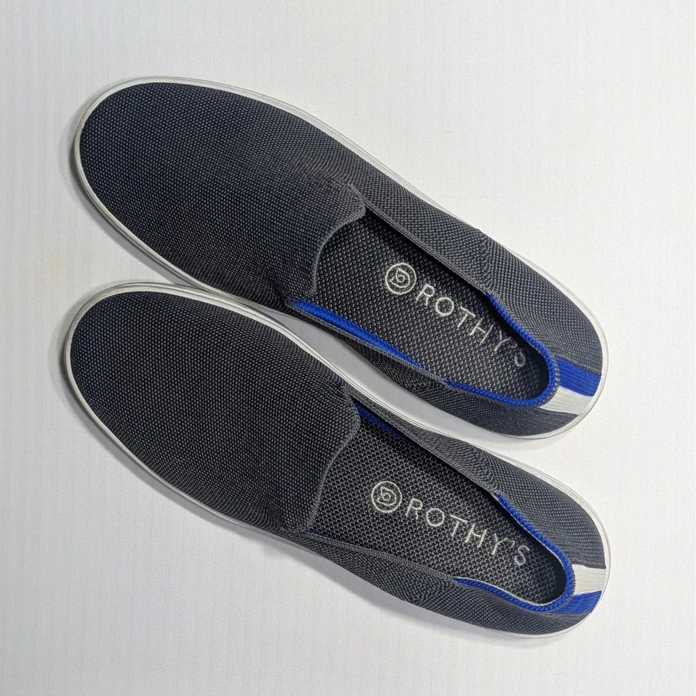 Rothy's Women The‎ Sneaker Slate Grey Signature Thread Size 9.5 Quiet Luxury